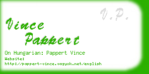 vince pappert business card